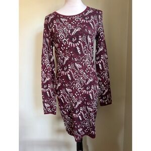 Matty M boho whimsigoth Y2K dress Medium burgundy Paisley‎ Long Sleeve bodycon